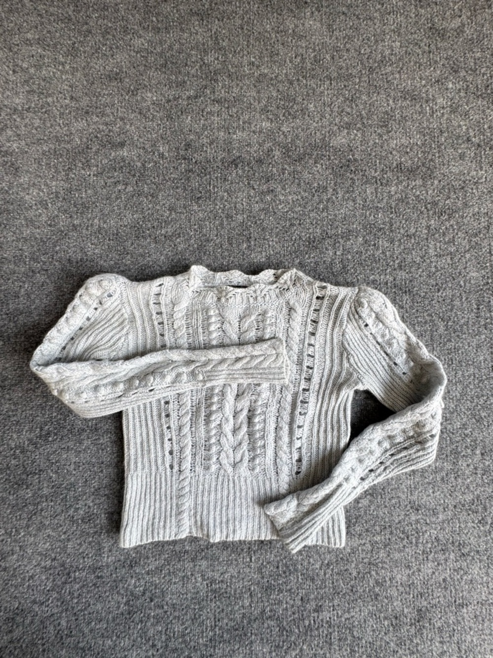 CLUB MONACO Merino Wool Princess Puff Shoulder Coquette Sweater SMALL